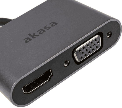 Kabllo Akasa USB Type C 2in1, HDMI, D-Sub, 18cm