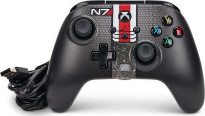 Kontroller PowerA Xbox Enhanced Wired, Mass Effect N7, me kabllo, i zi