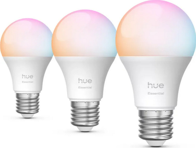 Set poça smart Philips Hue E27 A60, 8W, RGB CCT, 3 copë