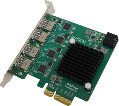 Kartë kontrolli USB HighPoint 1144F, 4 porta USB 3.2, PCIe 3.0 x4, e gjelbër