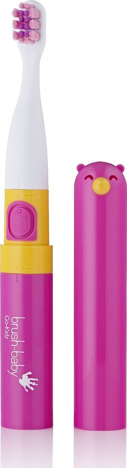 Furçë dhëmbësh elektrike Brush-baby Go-KIDZ, sonike, për udhëtim, rozë