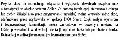Buton smart ENGO Zigbee, 3 funksione, wireless, i bardhë