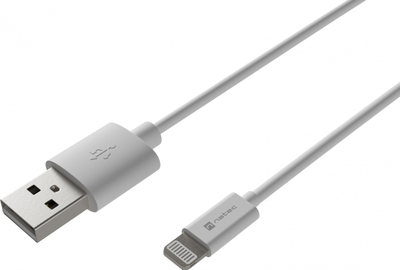 Kabll USB Natec NKA-2149, USB A në Lightning, 2 m, i bardhë
