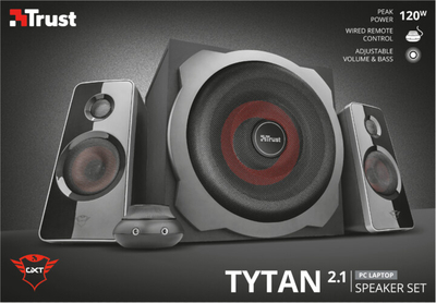 Set altoparlantësh Trust GXT 38 2.1, i zi