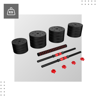 Set hantelash Songmics Lion, bituminoz, 2 x 20 kg, i zi