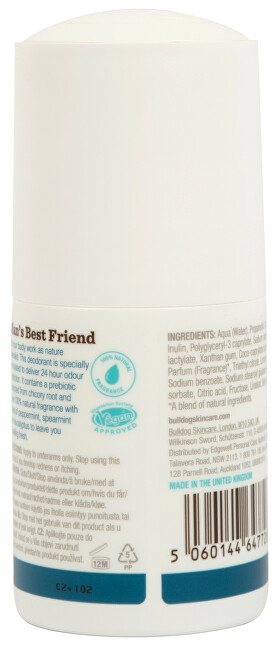 Deodorant natyral Bulldog (Natural Deodorant Peppermint & Eucalyptus Crisp & Invigorating Scent), 75 ml