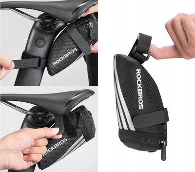 Çantë nën ulëse biçiklete Rockbros Handy Small C28, 0.2L, rezistente ndaj ujit, e zezë