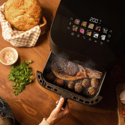 Fritezë pa vaj Cecotec Cecofry Grill Smokin 6500, 6.5L, multifunksionale, e zezë