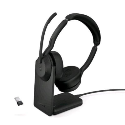 Kufje Jabra Evolve2 55 Link 380 USB MS Stereo, me ANC, me qëndrim, të zeza