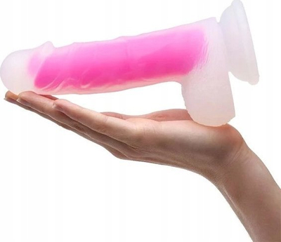 Dildo Glorious Real Skin Feel, 7\", me kupë thithëse, rozë
