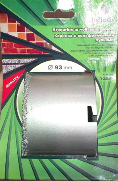 Kron shpuese Industrie TG0051, tungsten karbid, 93mm, gri