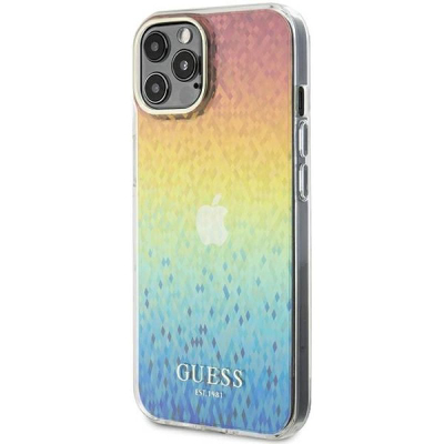 Kapak telefoni Guess IML Faceted Mirror Disco, për iPhone 12 12 Pro, 6.1", shumëngjyrësh
