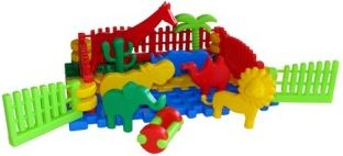 Конструкторска играчка Tupiko Construction Blocks African Safari, сет коцки, мотиви африканско сафари