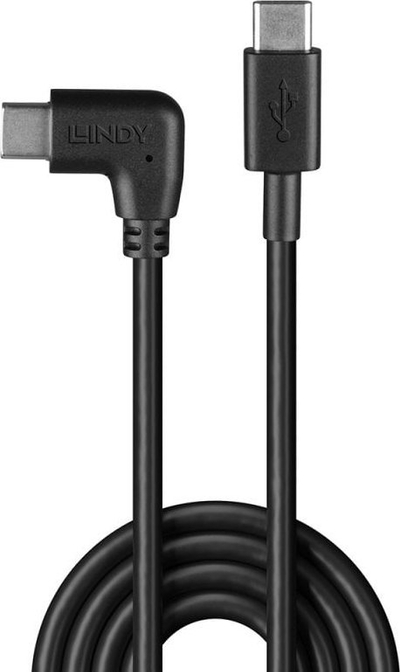 Kabllo USB-C Lindy, USB 2.0, 1m, e zezë