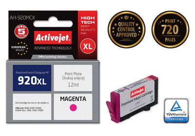 Ngjyrë për printer Activejet AH-920MCX (zëvendësim për HP 920XL CD973AE), 12 ml, vjollcë