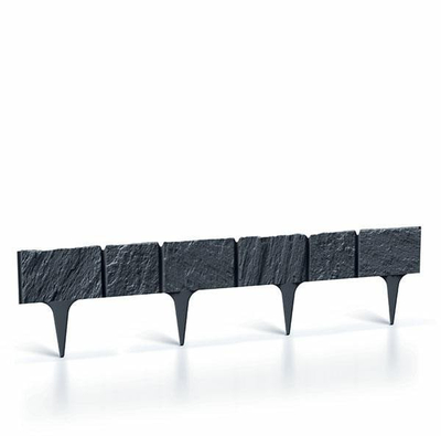 Bordurë bari GARDEN STONE, 390 cm, plastike, antracit