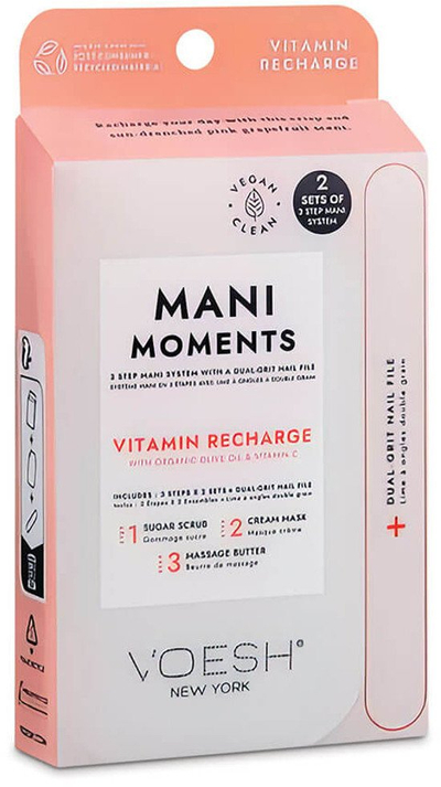 Set manikyr Vitamasques Manicure Moments Vitamin Recharge, 3 hapa, me limë thonjsh