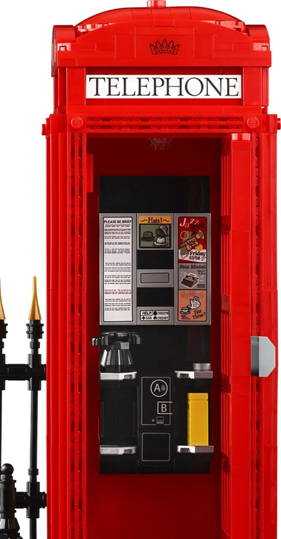 Set LEGO Ideas 21347 Red London Telephone Box, 1460 pjesë, kabinë klasike telefonike, e kuqe