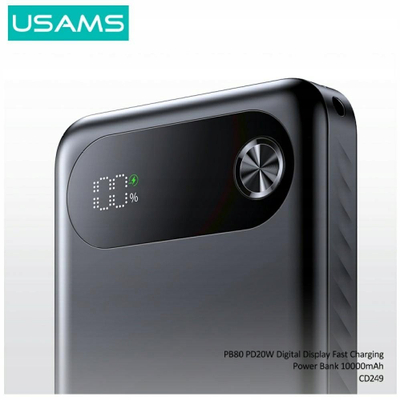 Power bank USAMS CD249, 10000mAh, PD 20W, me ekran digjital, i zi