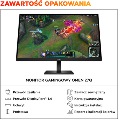 Monitor HP Omen 27q G2, 27", QHD 2560x1440, 180Hz, IPS