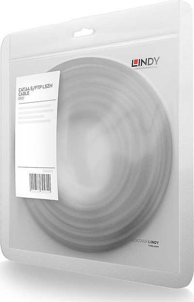 Kabllo rrjeti Lindy Patch Cable Cat6a S/FTP, 0.3m, gri