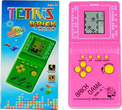 Konzolë lojrash Leantoys Tetris Pocket, 9999 në 1, portative, rozë