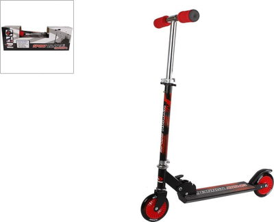 Trotinet për kalamaj SportRunner Step Junior, me fren me shkelm, i zi me t’kuqe