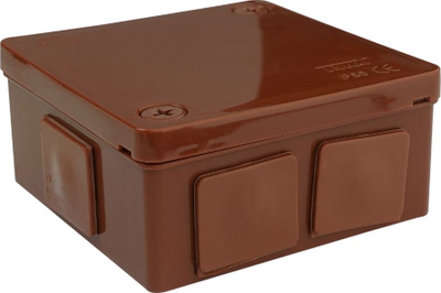 Kuti lidhëse sipërfaqësore ViPlast 022-02, IP55, 86x86x40mm, kafe