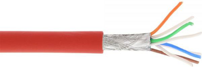 Kабел за инсталација InLine S FTP Cat 6A, 500MHz, 100m, црвен