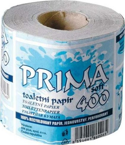 Letër tualeti Prima Soft 400, 1 shtresë, 380 fletë, gri