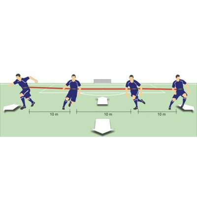 Rripa trajnimi për formacion futbolli Yakimasport T PRO 100173, set 4 lojtarë, të zinj
