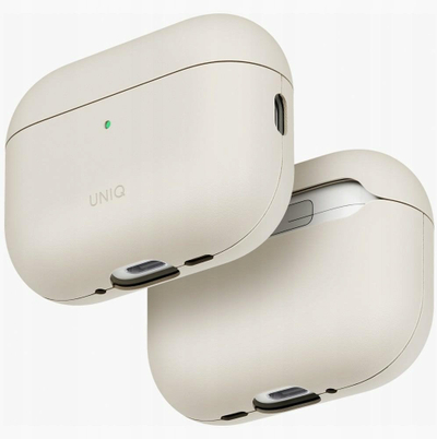 Навлака UNIQ Lyden VEX за AirPods Pro 3, премиум вештачка кожа, крем бела
