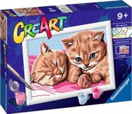 Set pikturimi me numra Ravensburger CreArt, këlyshë maceje, për fëmijë 9+