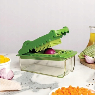 Ренде за зеленчук Ototo Croc Chop, 4 сечила, проzirно зелено