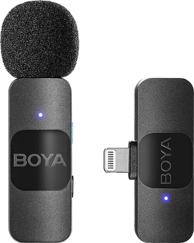 Mikrofon wireless lavalier BOYA BY-V3, për iPhone Samsung DJI Pocket 3 Type-C, për video regjistrim, i zi
