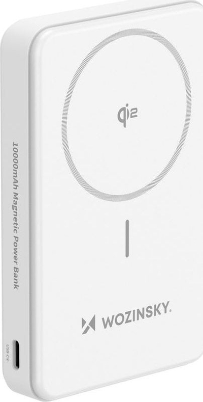Powerbank magnetik Wozinsky WLWP-10KA0Y3WS, 10000mAh, Qi2 22.5W PD, i bardhë