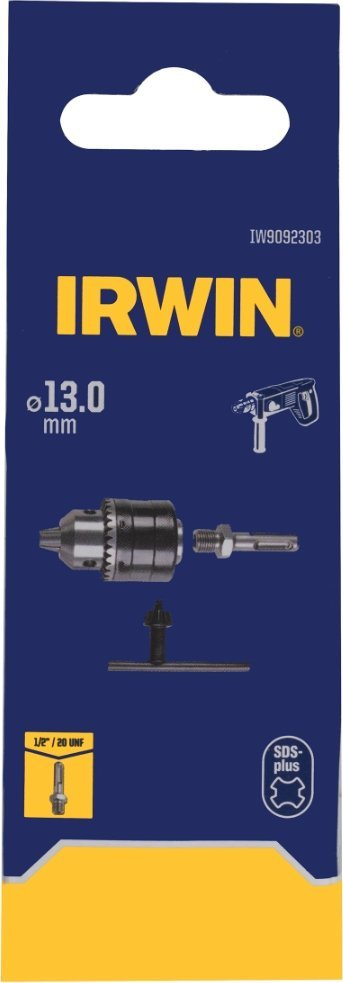 Mandrinë stërvitëse IRWIN IW9092303, 13 mm, me çelës dhe adapter SDS Plus, metalike