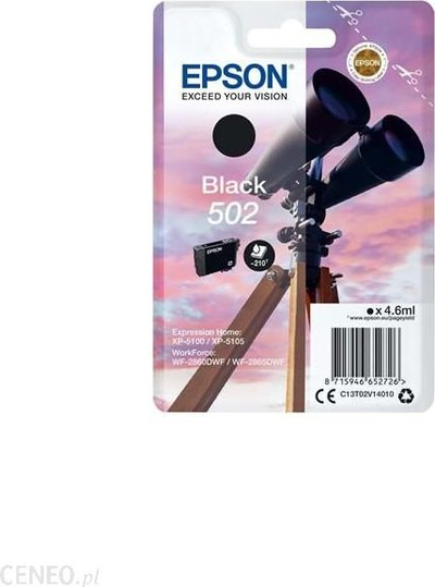 Ngjyrë për printer Epson 502 (C13T02V14020), 4.6 ml, e zezë