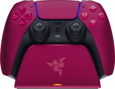 Stacion karikimi për kontroller PS5 Razer DualSense, i zi/rozë