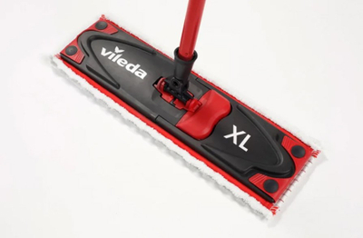 Set mop Vileda Ultramax XL, me kovë, 42 cm, e kuqe e bardhë