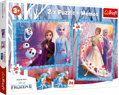 Lojë Puzzle 2në1 + memo Trefl Disney Frozen II - Mysterious Land