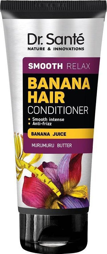 Balsam flokësh Dr. Sante Banana Hair Smooth Relax, 200 ml, për zbutje dhe kundër elektrizimit të flokëve