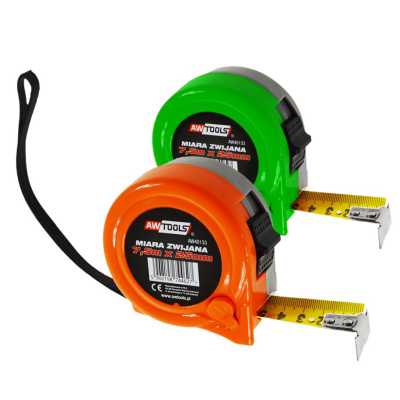 Metër matës AWTools AW40133, 7.5m, 25mm, i verdhë