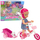Kukull mini Lean Toys, 11 cm, me biçikletë dhe qenush, shumëngjyrëshe