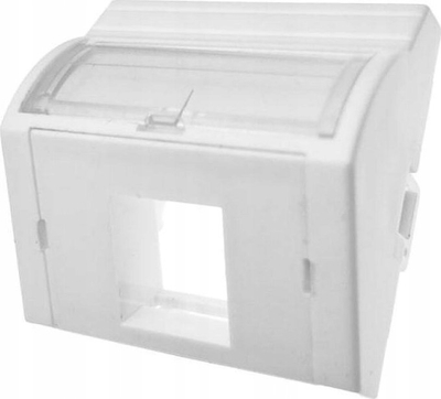 Adapter rrjeti ALANTEC 45x45, 1xRJ45, kënd i pjerrët, i bardhë
