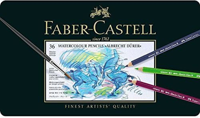 Set lapsa akuarel Faber-Castell Albrecht Dürer, 36 copë, në kuti metalike, shumëngjyrësh