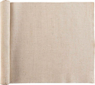 Rrip tavoline Douceur D Intérieur TESSI, 35 x 140 cm, jute dhe polikotoni, gri