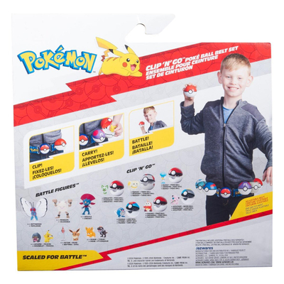 Set lodër Pokémon Clip N Go Belt, rrip me figurë Pichu 5cm, me Poké Ball dhe Quick Ball