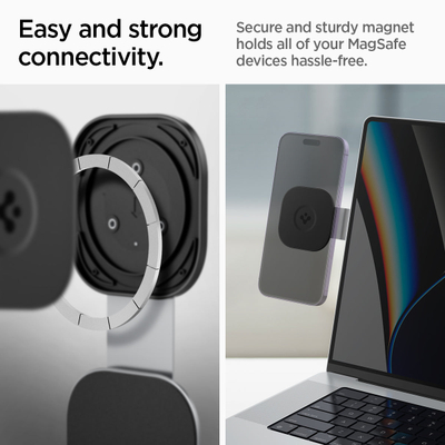 Mbajtëse magnetike telefoni Spigen S312 OneTap MagFit, për laptop dhe monitor, e zezë