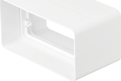 Спојувач на канал за воздух Vents Connector Coupler 110x55, за рамен канал, бел